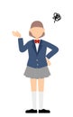 Girls, blazer uniform, Worry with your head